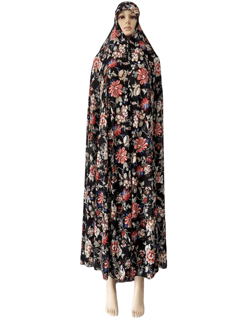 Floral 1 Piece Women's Salat Prayer Dress - 160 cm/63 in (16 Designs) - www.DeeneeShop.com
