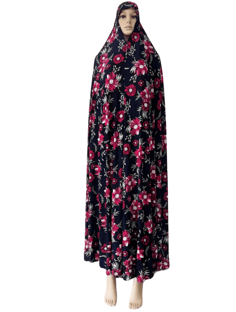 Floral 1 Piece Women's Salat Prayer Dress - 160 cm/63 in (16 Designs) - www.DeeneeShop.com