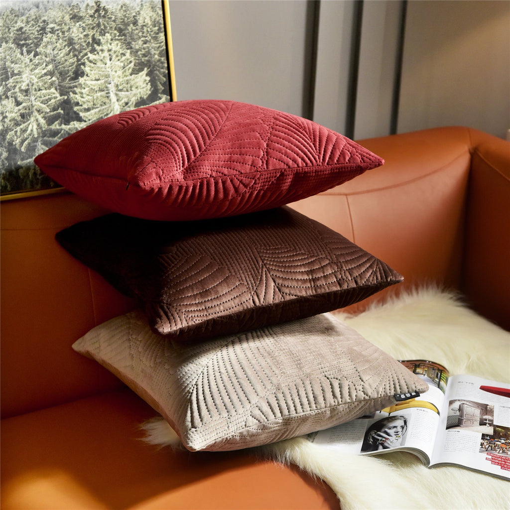 Office/Living Room Leaf Pattern Pillows (3 Colors) - www.DeeneeShop.com