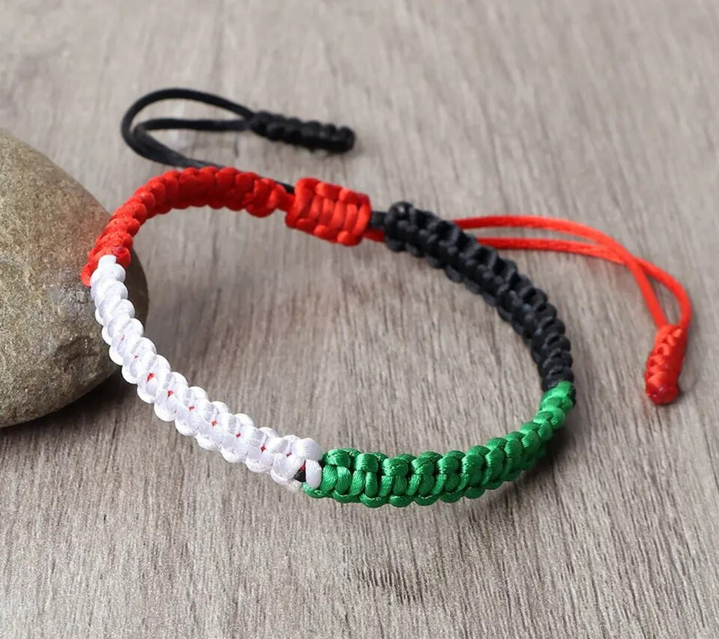 Palestine Flag Braided Rope Bracelet - www.DeeneeShop.com
