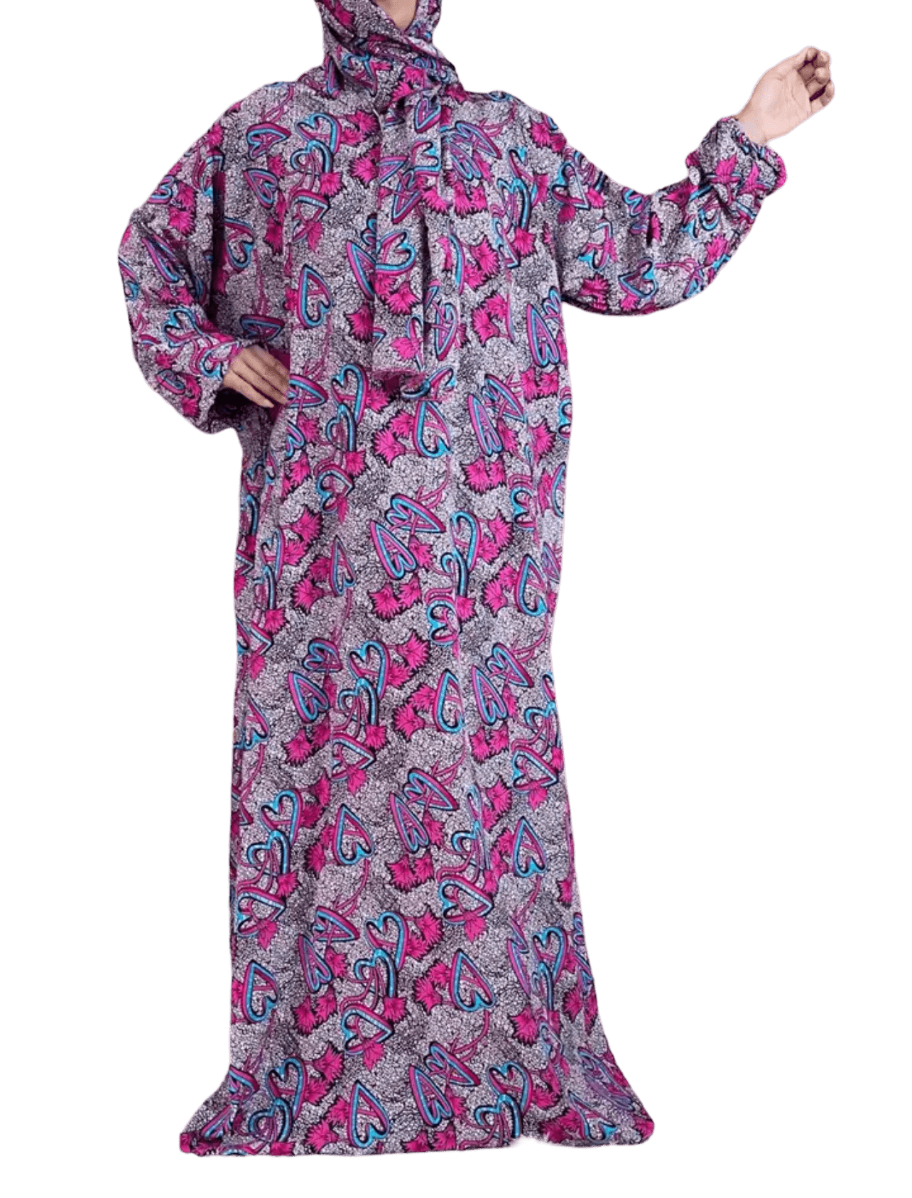 1 Piece Women Hearts Design Salat Cover Prayer Dress (6 Designs) - www.DeeneeShop.com