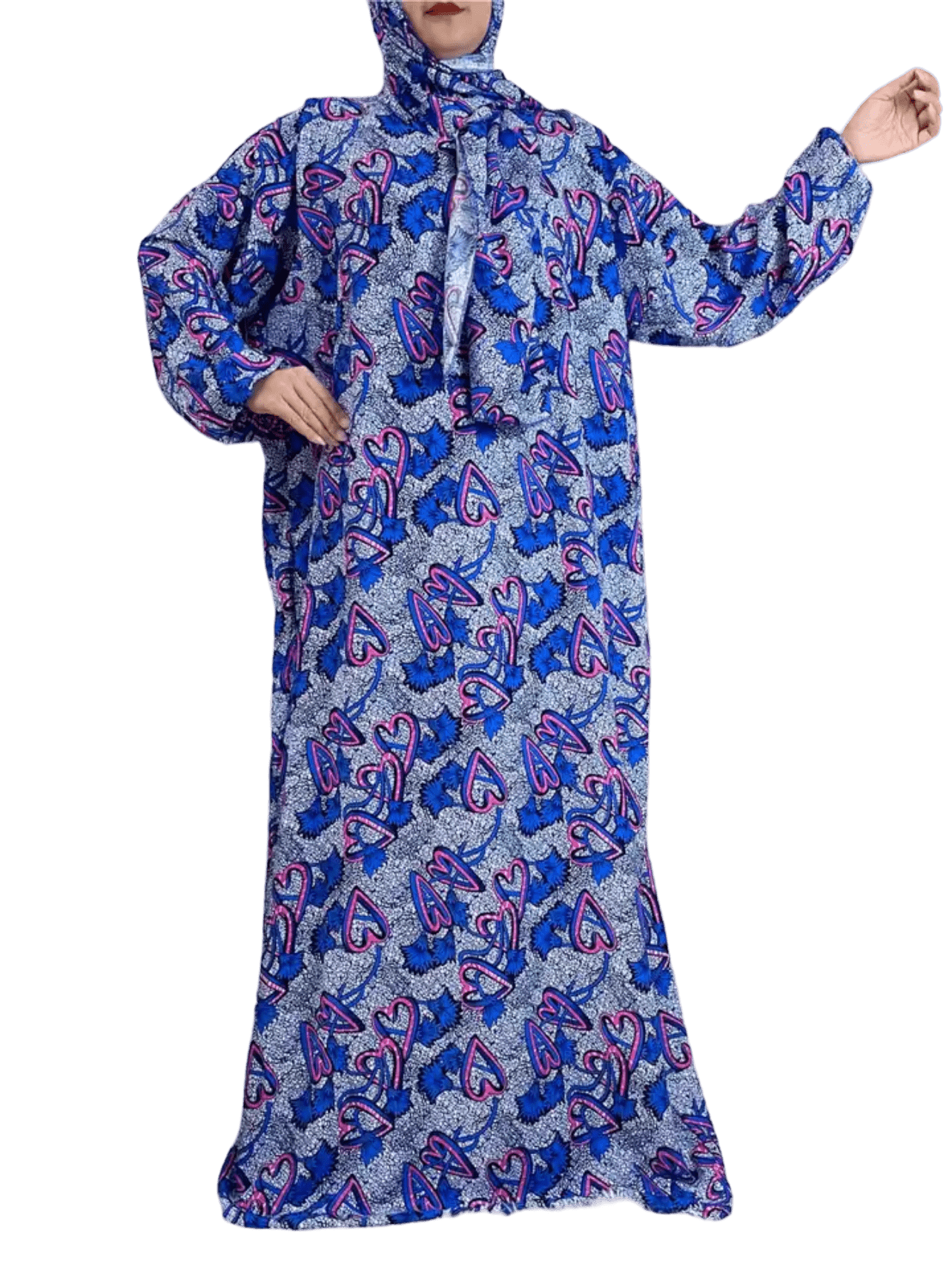 1 Piece Women Hearts Design Salat Cover Prayer Dress (6 Designs) - www.DeeneeShop.com