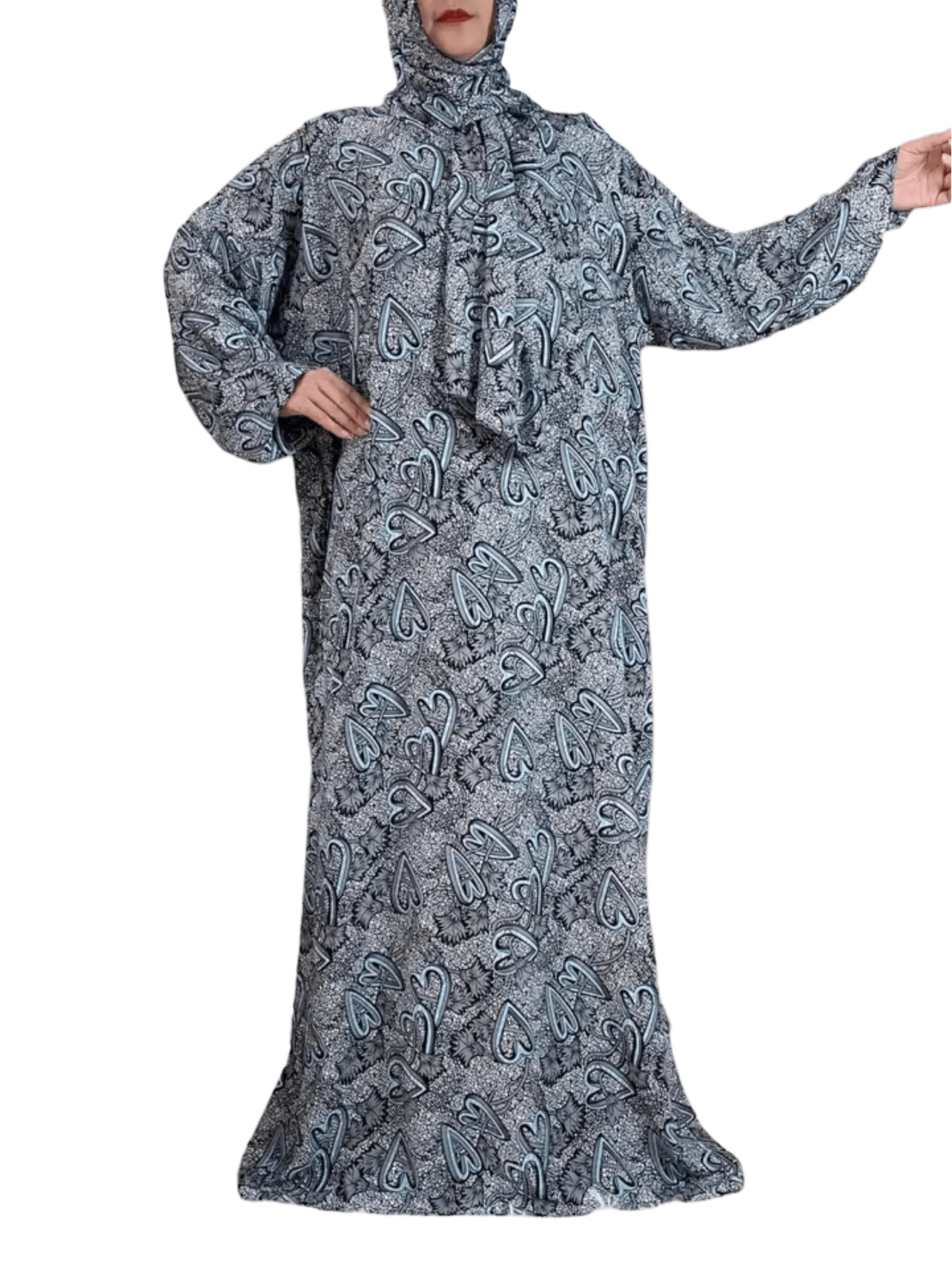 1 Piece Women Hearts Design Salat Cover Prayer Dress (6 Designs) - www.DeeneeShop.com