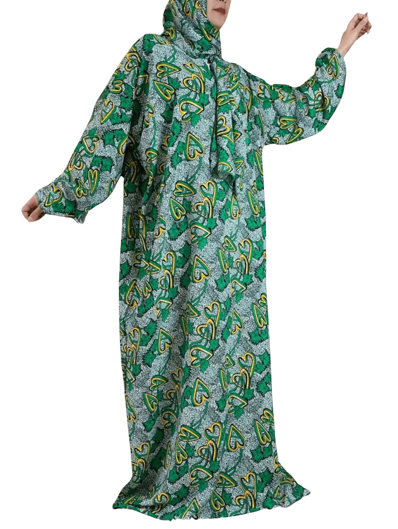 1 Piece Women Hearts Design Salat Cover Prayer Dress (6 Designs) - www.DeeneeShop.com