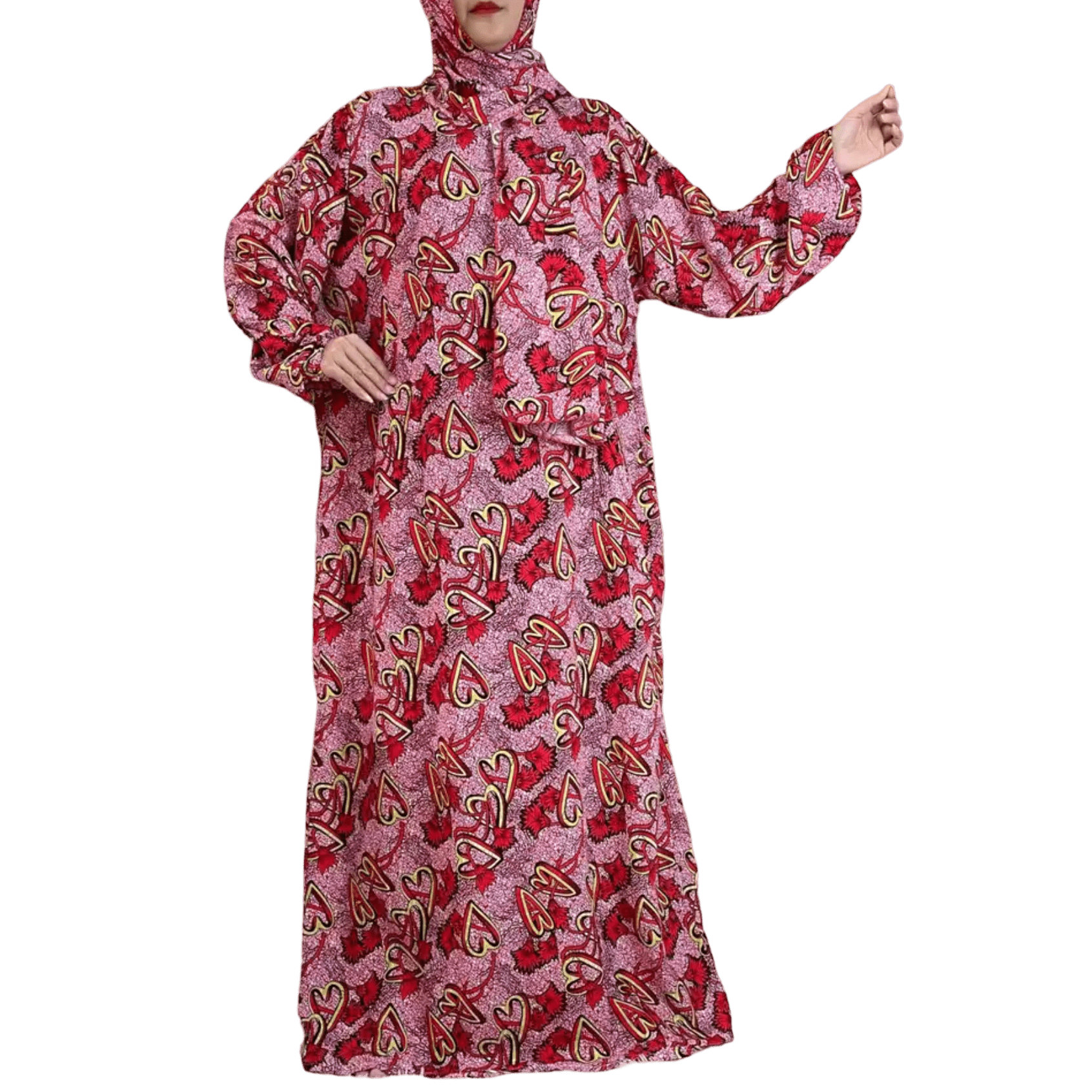 1 Piece Women Hearts Design Salat Cover Prayer Dress (6 Designs) - www.DeeneeShop.com