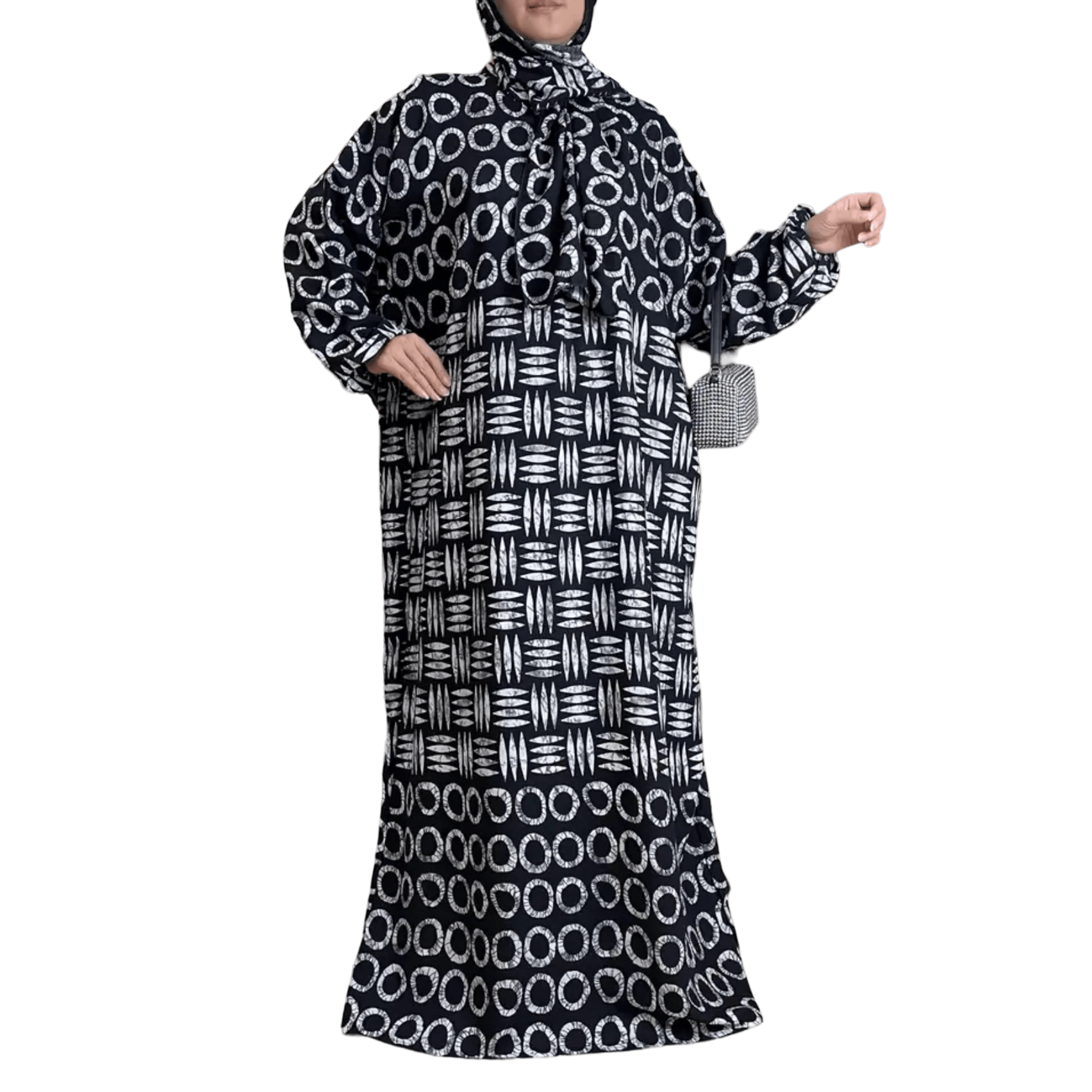 1 Piece Women Square and Line Designs Salat Cover Prayer Dress (12 Designs) - www.DeeneeShop.com