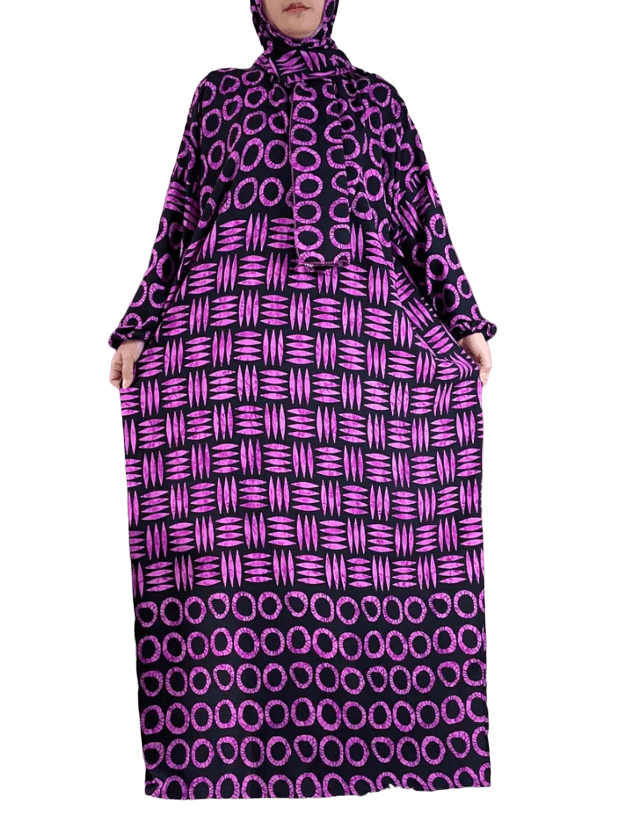 1 Piece Women Square and Line Designs Salat Cover Prayer Dress (12 Designs) - www.DeeneeShop.com