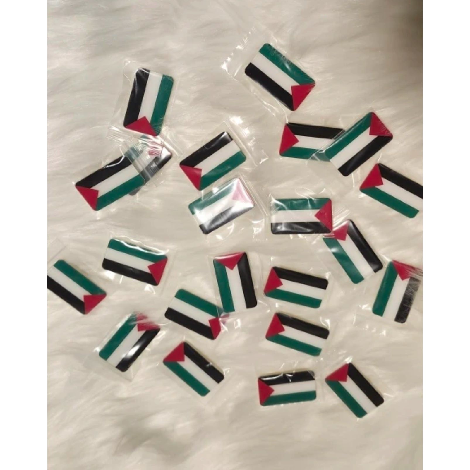 10 Palestine Flag Pin Rectangular Brooch Acrylic Lapel Pinback - www.DeeneeShop.com