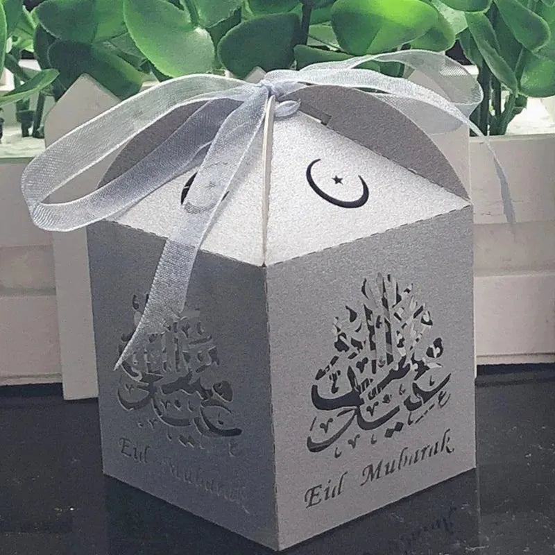 10 Pcs Eid Mubarak Candy Favors Gift Box (12 Colors) - www.DeeneeShop.com