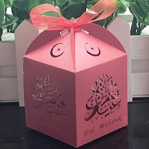 10 Pcs Eid Mubarak Candy Favors Gift Box (12 Colors) - www.DeeneeShop.com