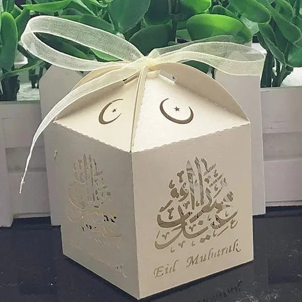 10 Pcs Eid Mubarak Candy Favors Gift Box (12 Colors) - www.DeeneeShop.com