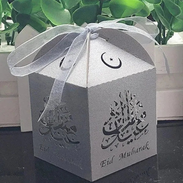 10 Pcs Eid Mubarak Candy Favors Gift Box (12 Colors) - www.DeeneeShop.com