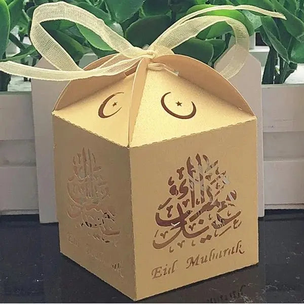 10 Pcs Eid Mubarak Candy Favors Gift Box (12 Colors) - www.DeeneeShop.com