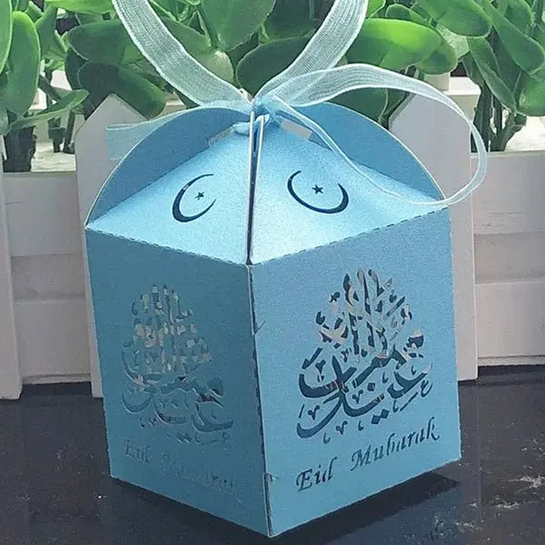 10 Pcs Eid Mubarak Candy Favors Gift Box (12 Colors) - www.DeeneeShop.com