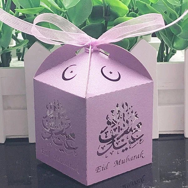 10 Pcs Eid Mubarak Candy Favors Gift Box (12 Colors) - www.DeeneeShop.com