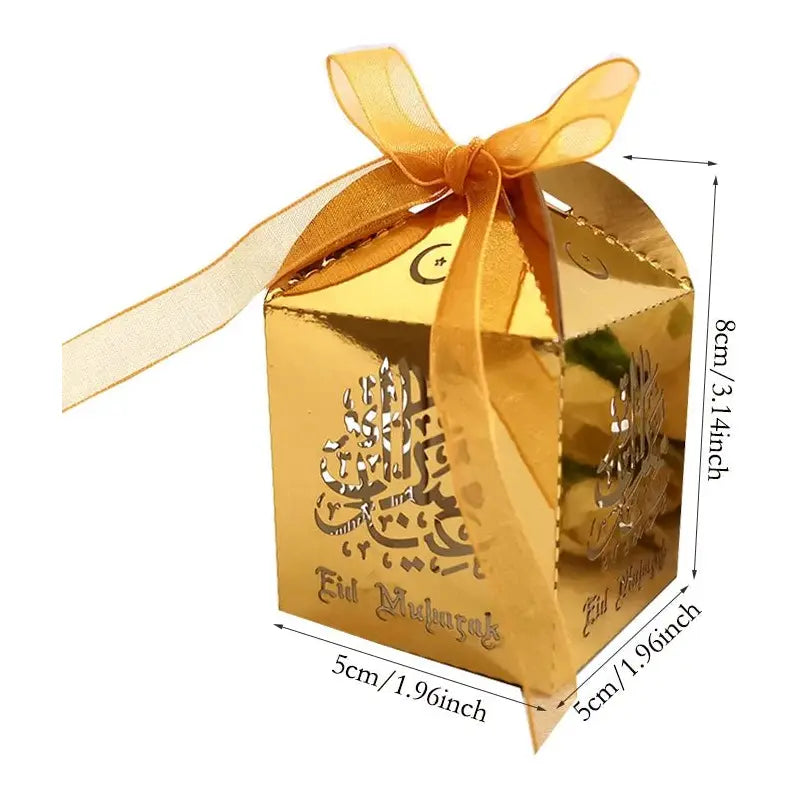 10 Pcs Eid Mubarak Candy Favors Gift Box (12 Colors) - www.DeeneeShop.com