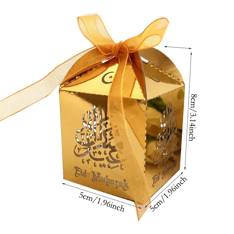 10 Pcs Eid Mubarak Candy Favors Gift Box (12 Colors) - www.DeeneeShop.com