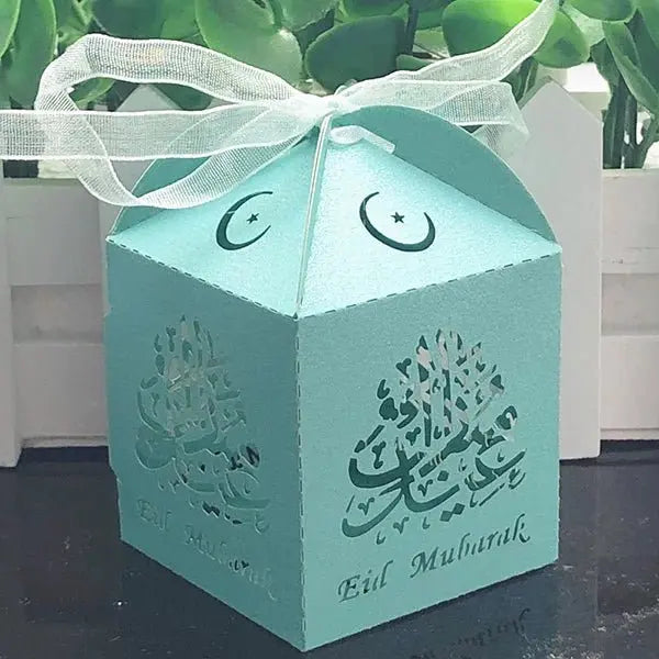 10 Pcs Eid Mubarak Candy Favors Gift Box (12 Colors) - www.DeeneeShop.com