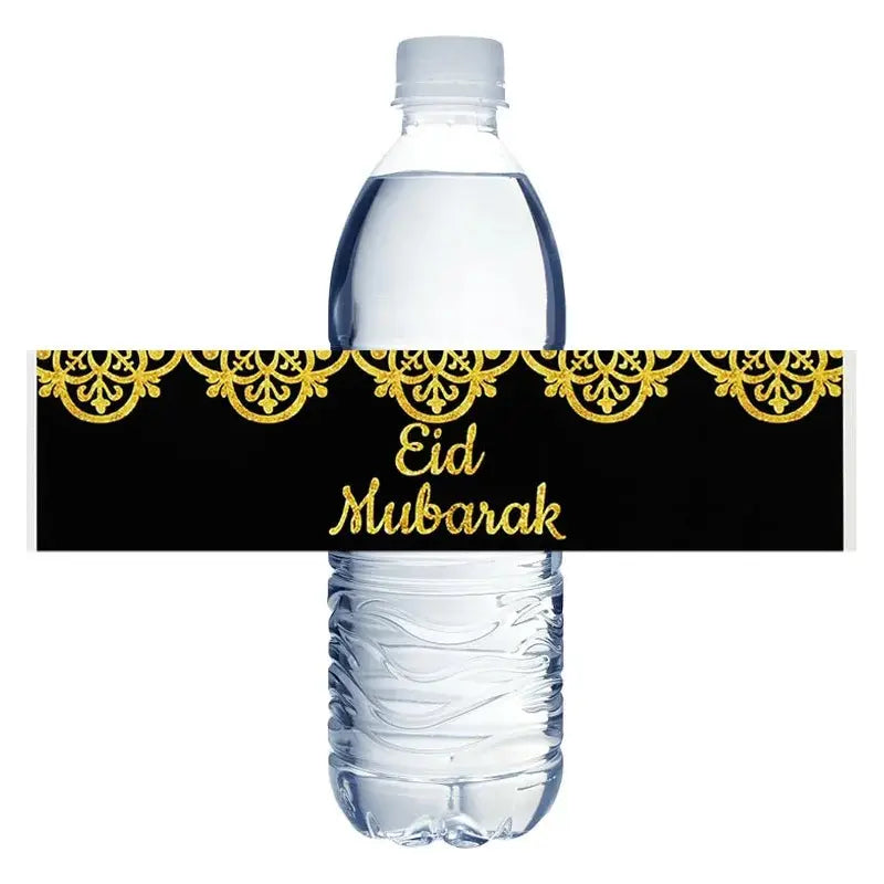 10/20 Pcs Ramadan/Eid Mubarak Bottle Sticker Wrapper Table Decor (9 Styles) - www.DeeneeShop.com