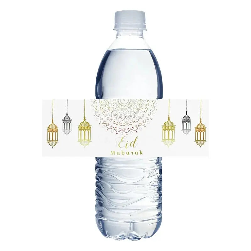 10/20 Pcs Ramadan/Eid Mubarak Bottle Sticker Wrapper Table Decor (9 Styles) - www.DeeneeShop.com