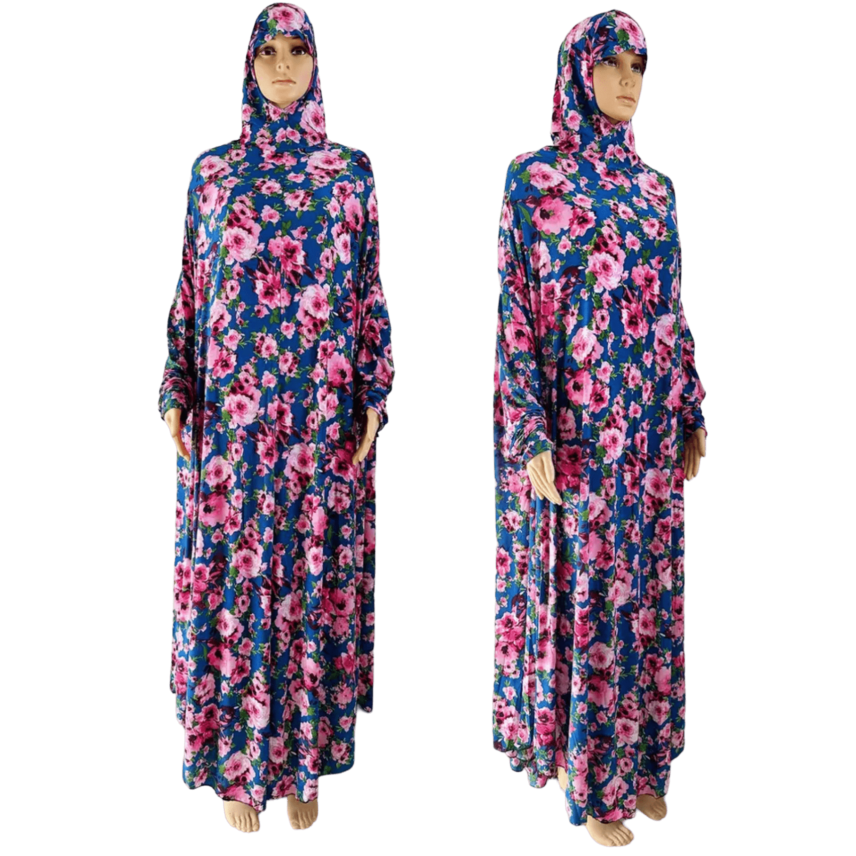 Floral 1 Piece Women's Salat Prayer Dress - 145 cm/57 in (10 Designs) - www.DeeneeShop.com