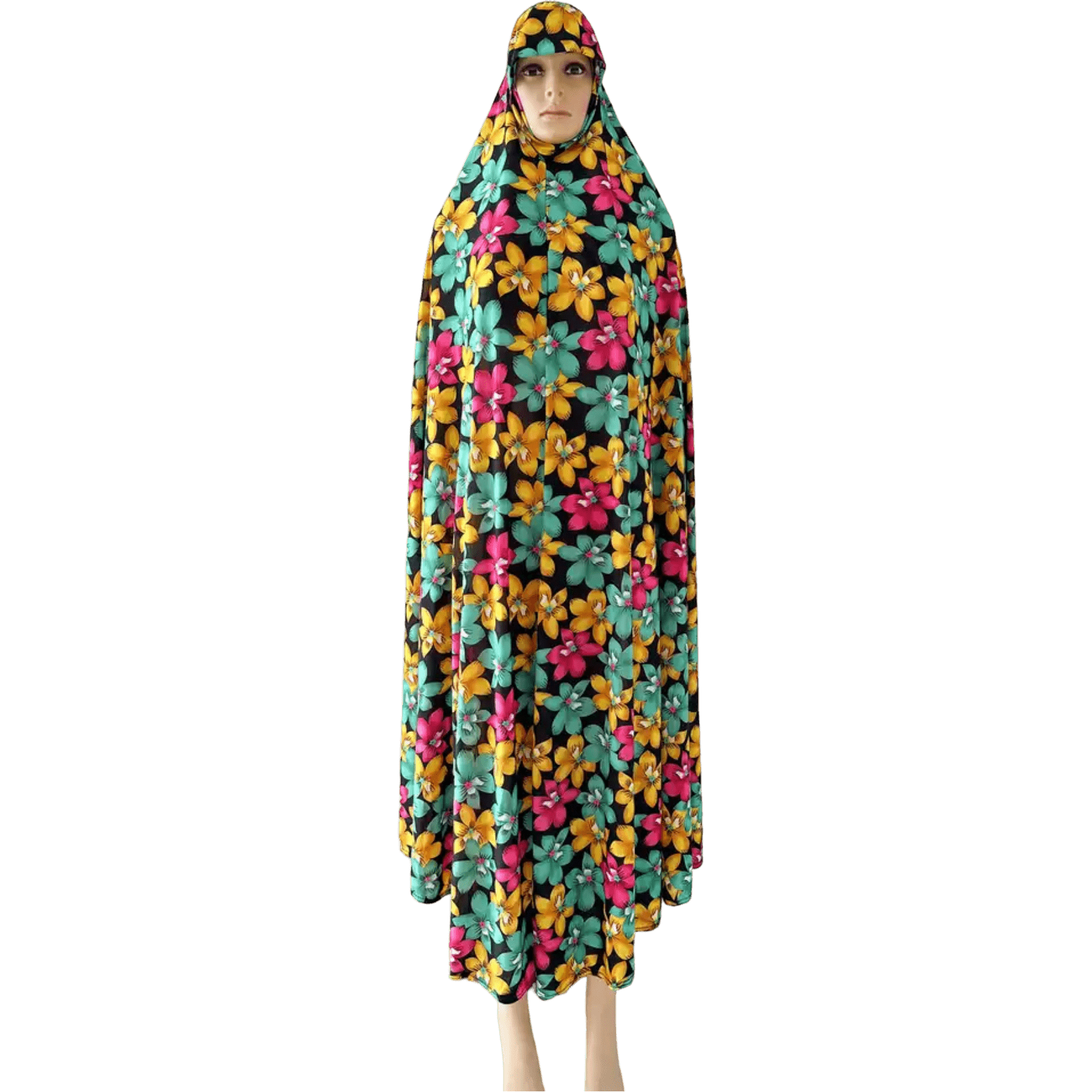 Floral 1 Piece Women's Salat Prayer Dress - 160 cm/63 in (16 Designs) - www.DeeneeShop.com