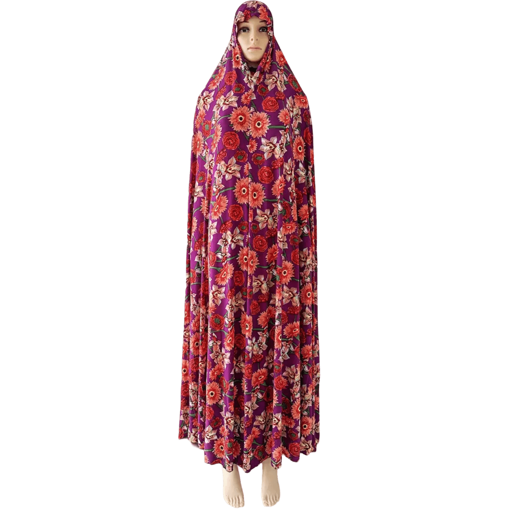 Floral 1 Piece Women's Salat Prayer Dress - 160 cm/63 in (16 Designs) - www.DeeneeShop.com