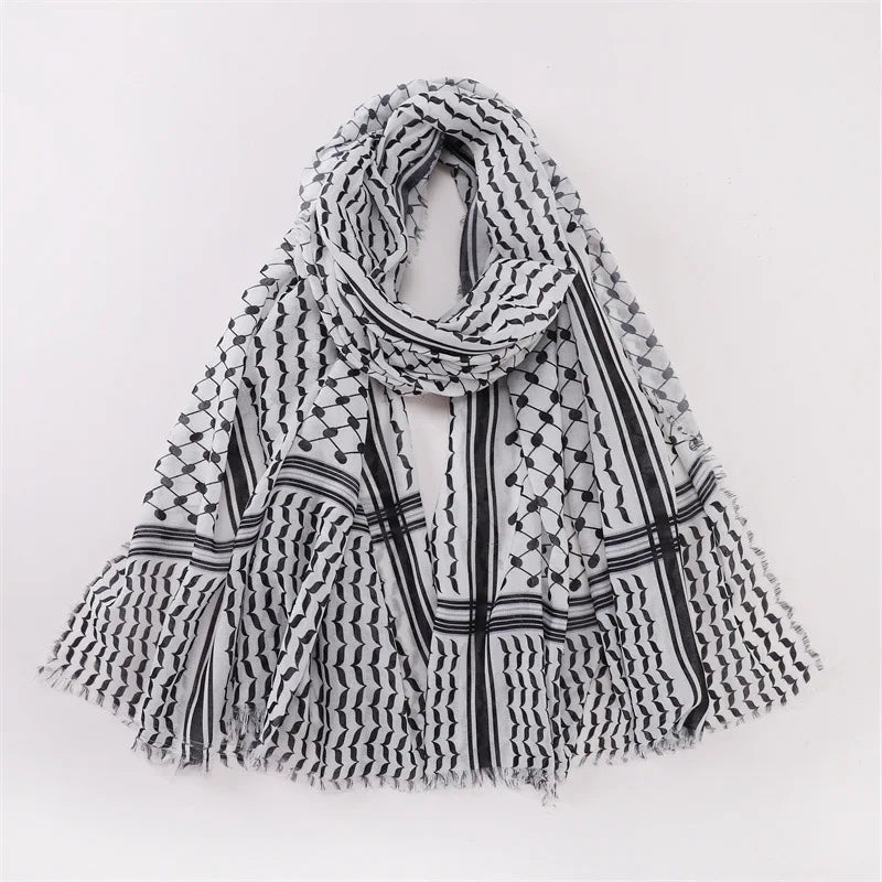 Keffiyeh Print Breathable Cotton Muslim Hijab Scarf (4 Colors) - www.DeeneeShop.com