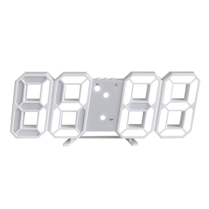 LED 3D Digital Alarm Hanging Wall Table Top Electronic Clock USB (8 Colors) - www.DeeneeShop.com