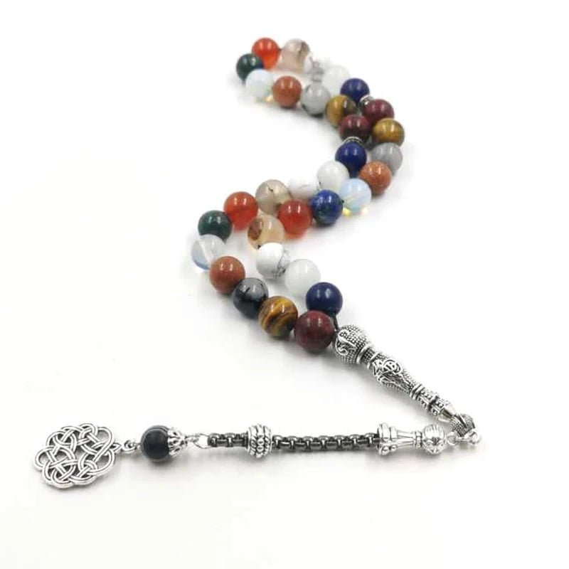 Natural Stone Gemstone Muslim Prayer Beads Tasbih Misbaha (11 Styles, 33, 66, 99 Count, 3 Bead Sizes) - www.DeeneeShop.com