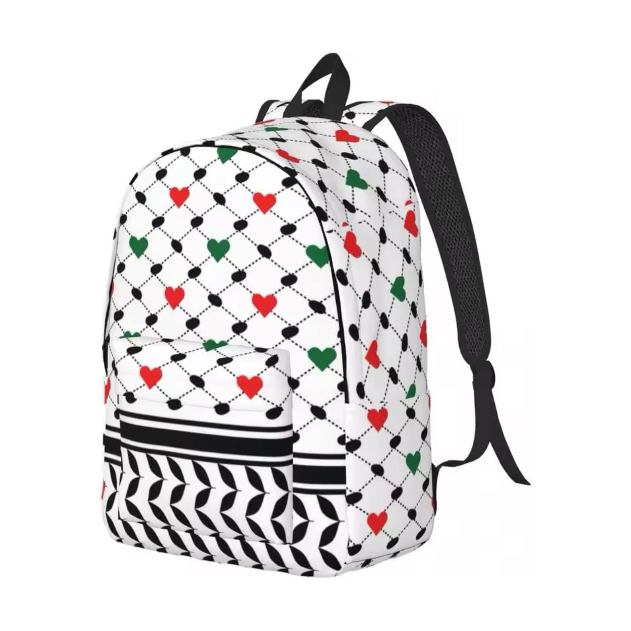 Palestine Casual Backpack with Side Pockets for Men and Women (Two Sizes, 27 Styles) - www.DeeneeShop.com