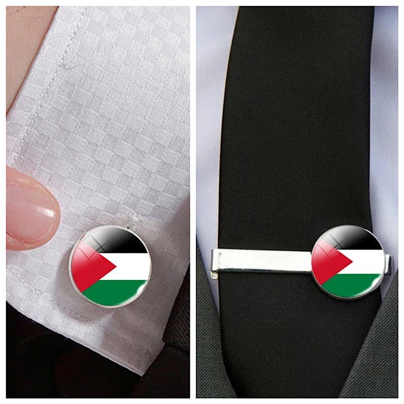 Palestine Flag Cufflinks or Tie Clip - www.DeeneeShop.com