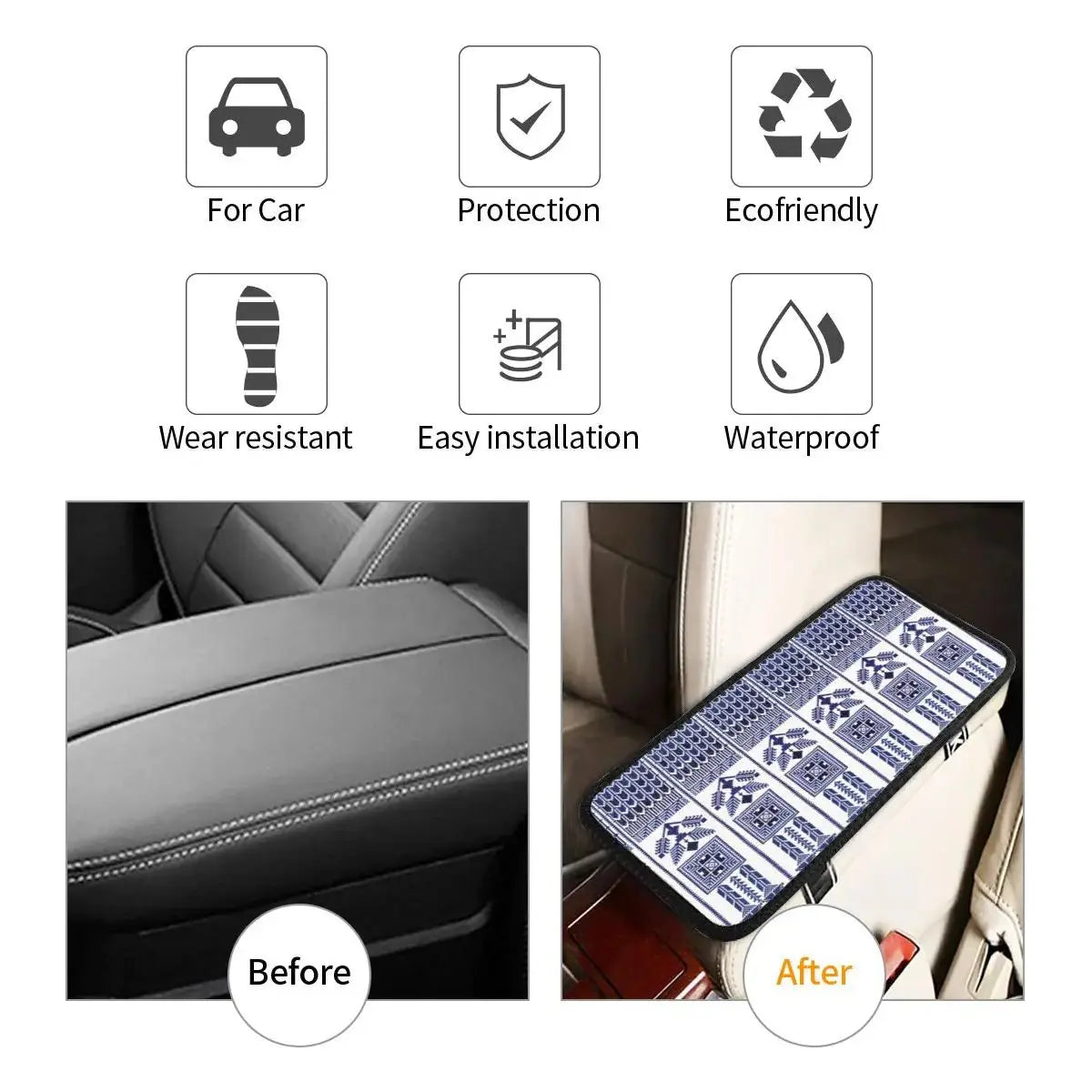 Palestine Style Car Armrest Cover Center Console Mat (21 Styles) - www.DeeneeShop.com