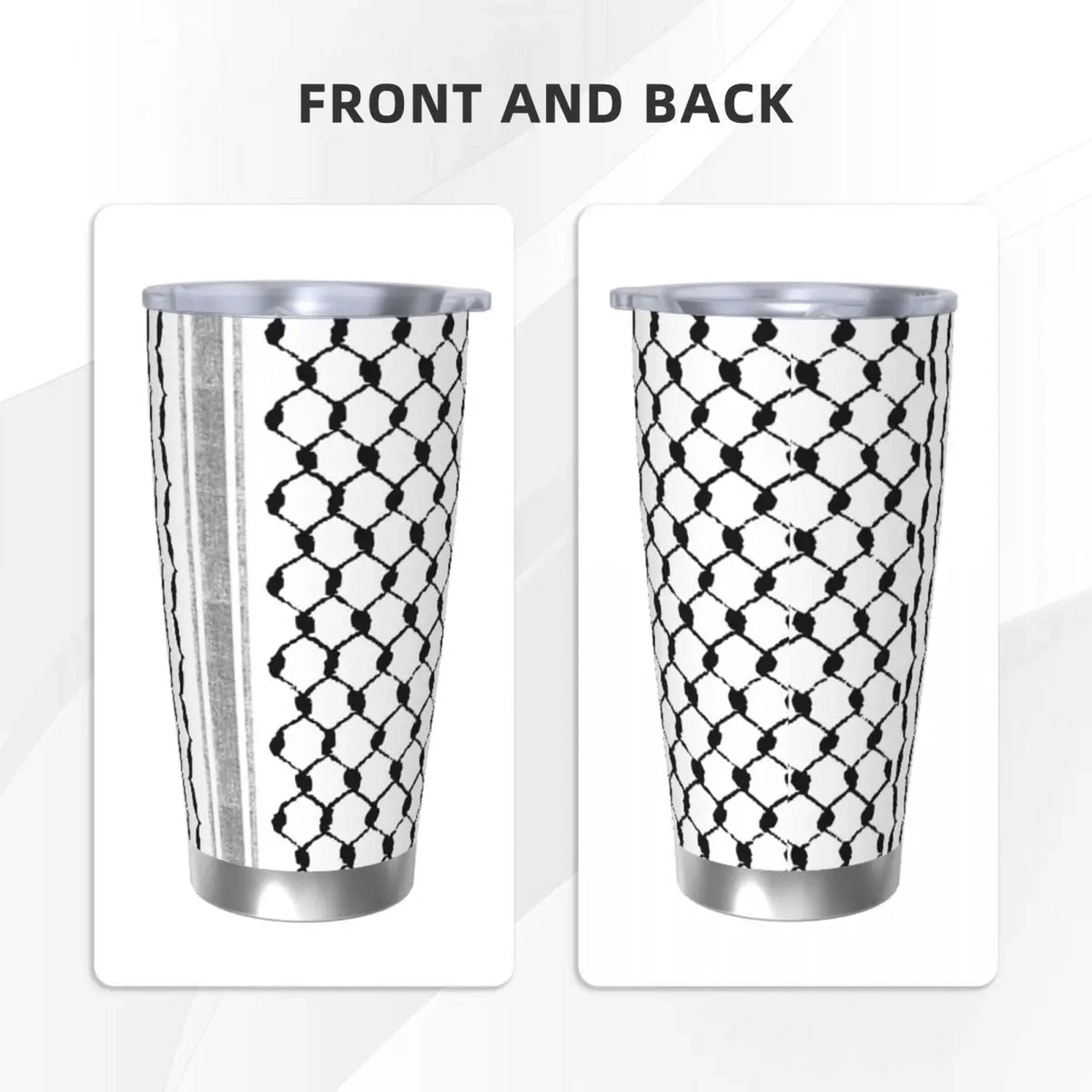 Palestine Tumbler Vacuum Insulated Cup with Lid & 2 Straws Spill Proof with Cleaning Brush (21 Styles) - www.DeeneeShop.com