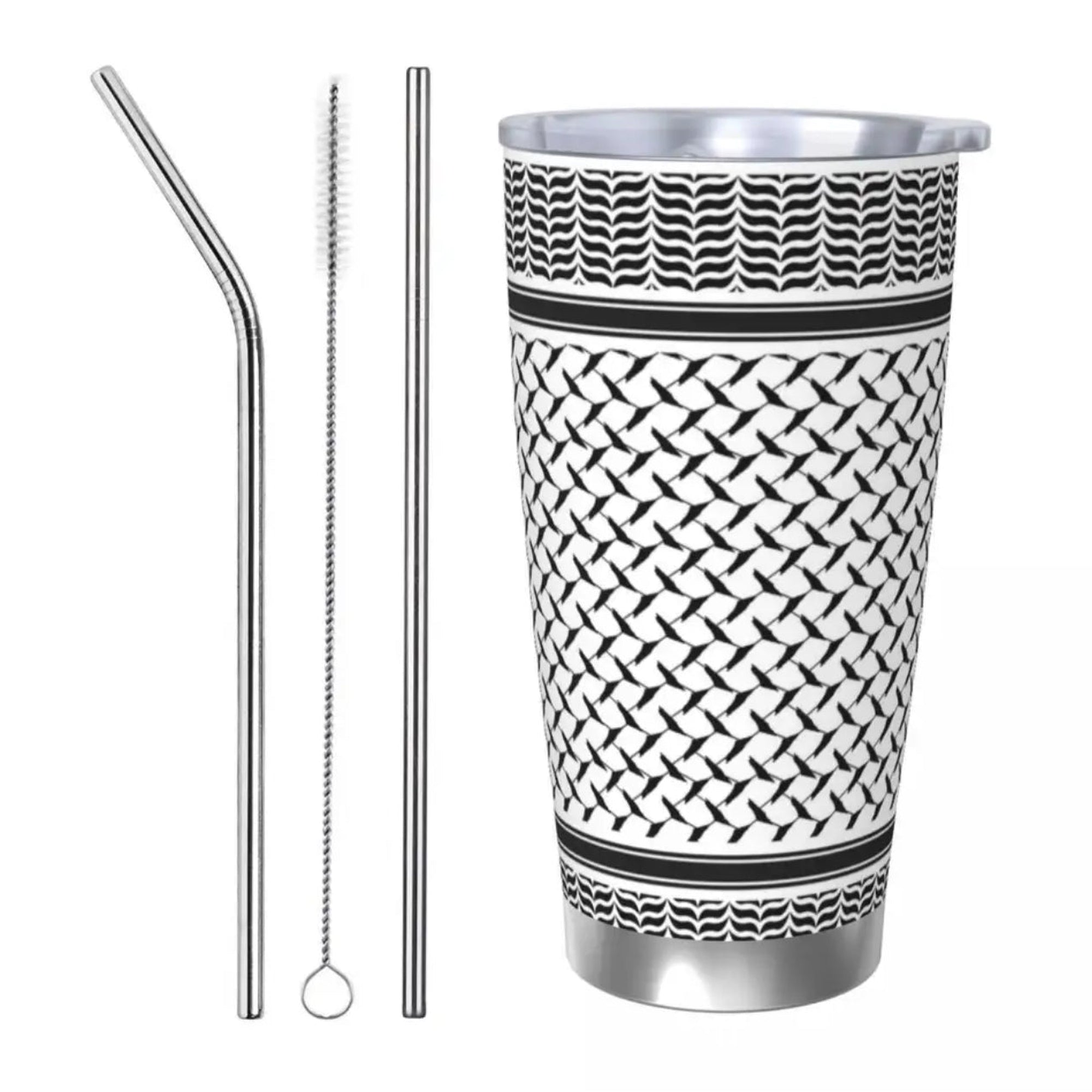 Palestine Tumbler Vacuum Insulated Cup with Lid & 2 Straws Spill Proof with Cleaning Brush (21 Styles) - www.DeeneeShop.com