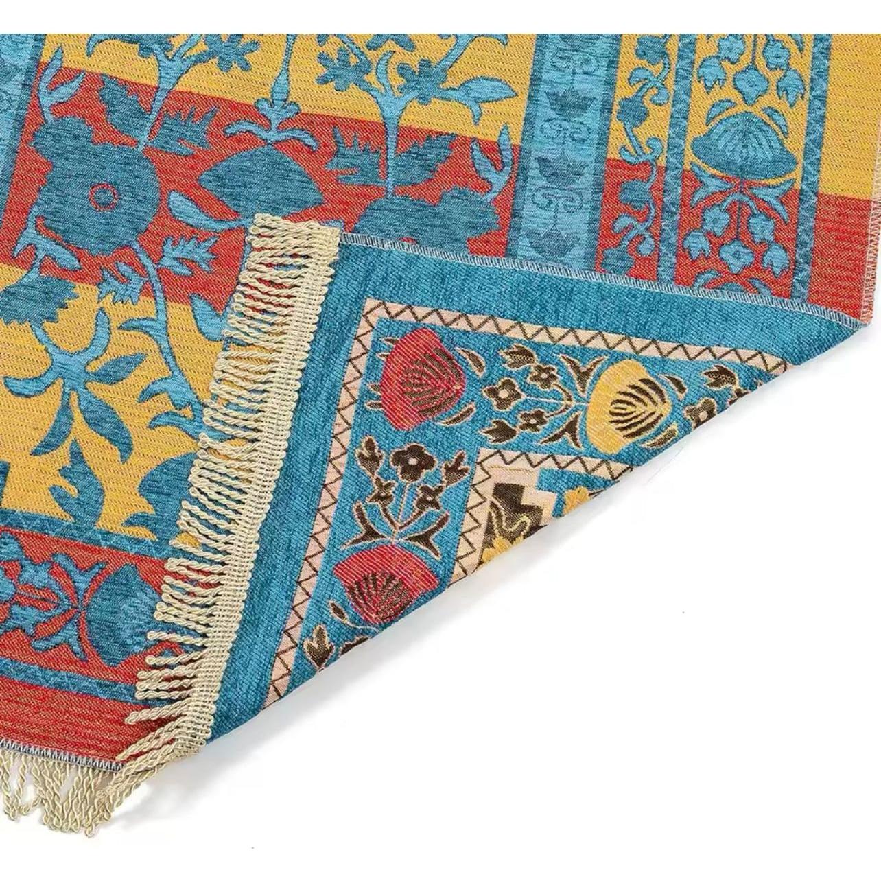 Prayer Janamaz Salat Rug Mat - Turkish Soft Floral with Travel Bag (5 Colors) - www.DeeneeShop.com