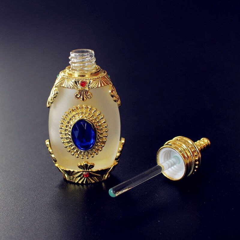 15 ML Arabian Style Rhinestone Frosted Glass Perfume Bottle - www.DeeneeShop.com