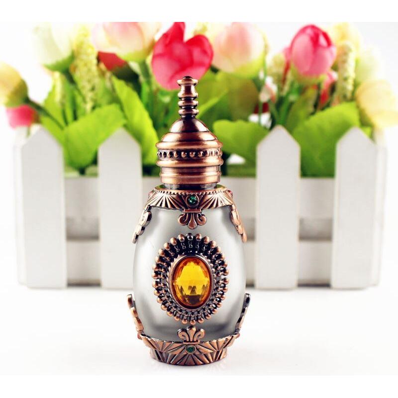 15 ML Arabian Style Rhinestone Frosted Glass Perfume Bottle - www.DeeneeShop.com