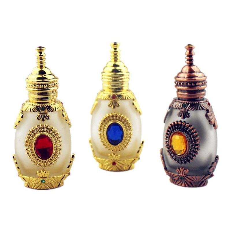 15 ML Arabian Style Rhinestone Frosted Glass Perfume Bottle - www.DeeneeShop.com