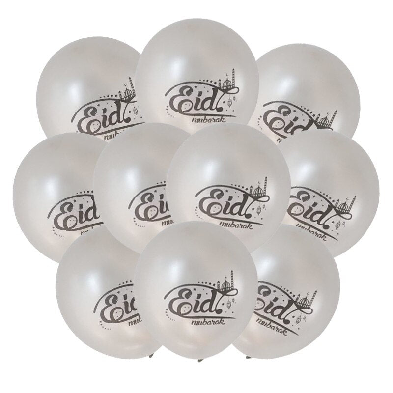 20 Pc Latex Confetti Eid Mubarak Balloons Muslim Party Supplies Ramadan Islamic Decoration - www.DeeneeShop.com