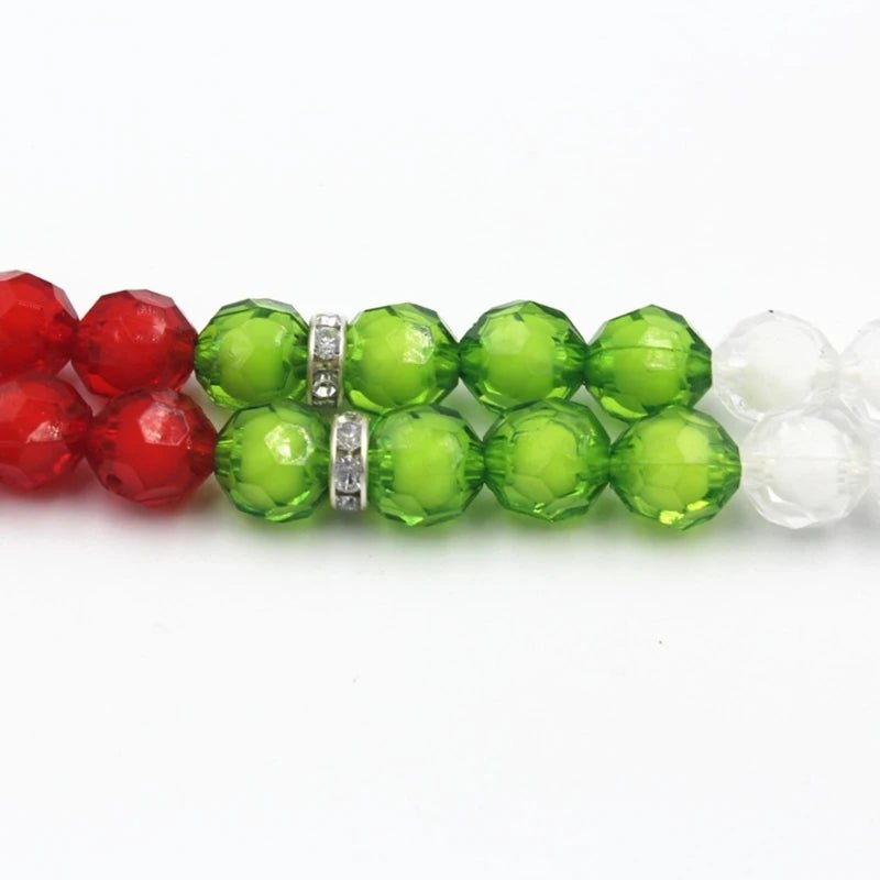 33 Multi-Color Muslim Prayer Beads Tasbih Arab Flag Colors - www.DeeneeShop.com