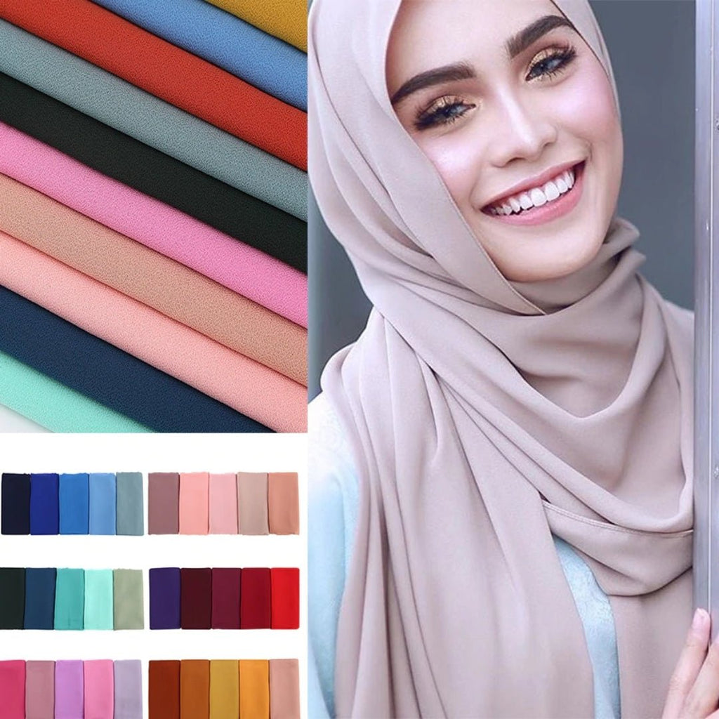 60 Colors Large Hijab Headscarf (Dupatta Odhani Chunri) - www.DeeneeShop.com