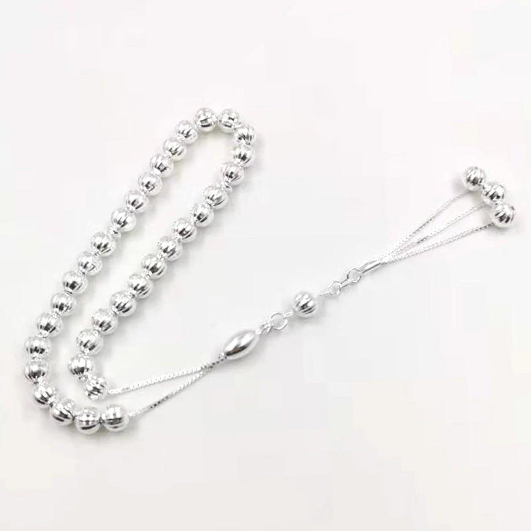 925 Pure Silver Bracelet Dhikr Tasbih (33 Beads) - www.DeeneeShop.com