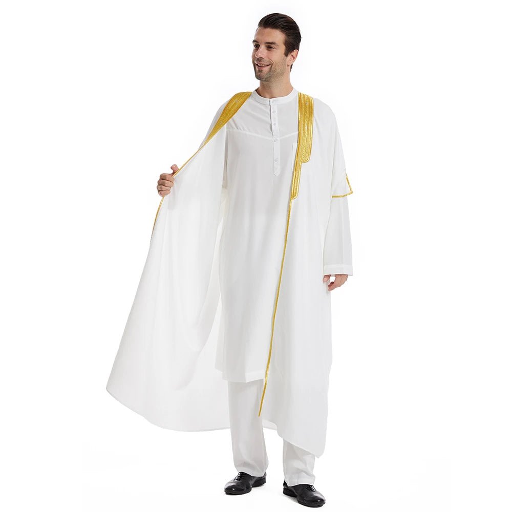 Arab Men Dishdasha Islamic Abaya Prayer Kaftan Middle Eastern Thobe (4 Colors, Short & Long Sleeve) - www.DeeneeShop.com