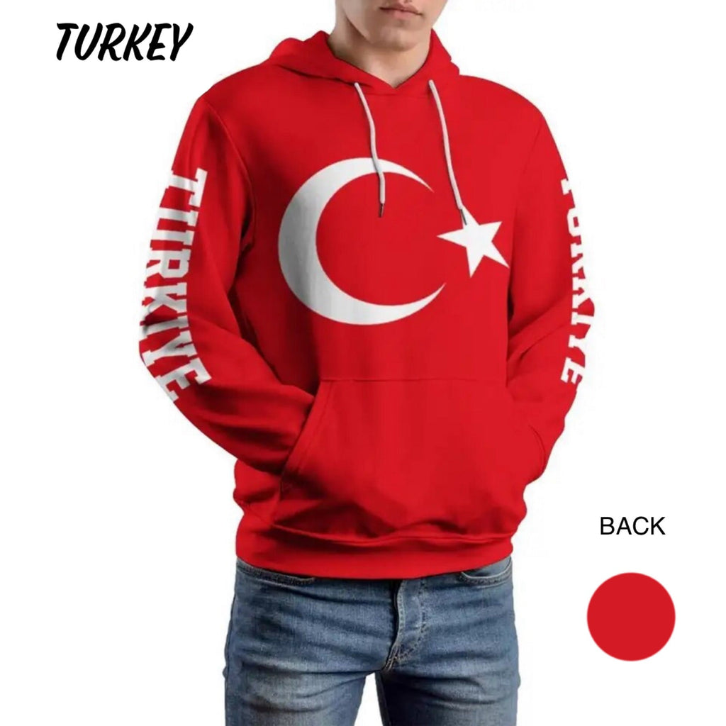 Country Flag Hoodie Polyester Sweatshirt Pullover for Men & Women (20 Countries, 5 Sizes) - www.DeeneeShop.com