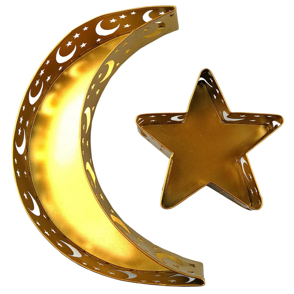Eid Food Tray Moon And Star Ramadan Display Islamic Muslim Decorations Serving Tableware Treats Pastry Dates - www.DeeneeShop.com