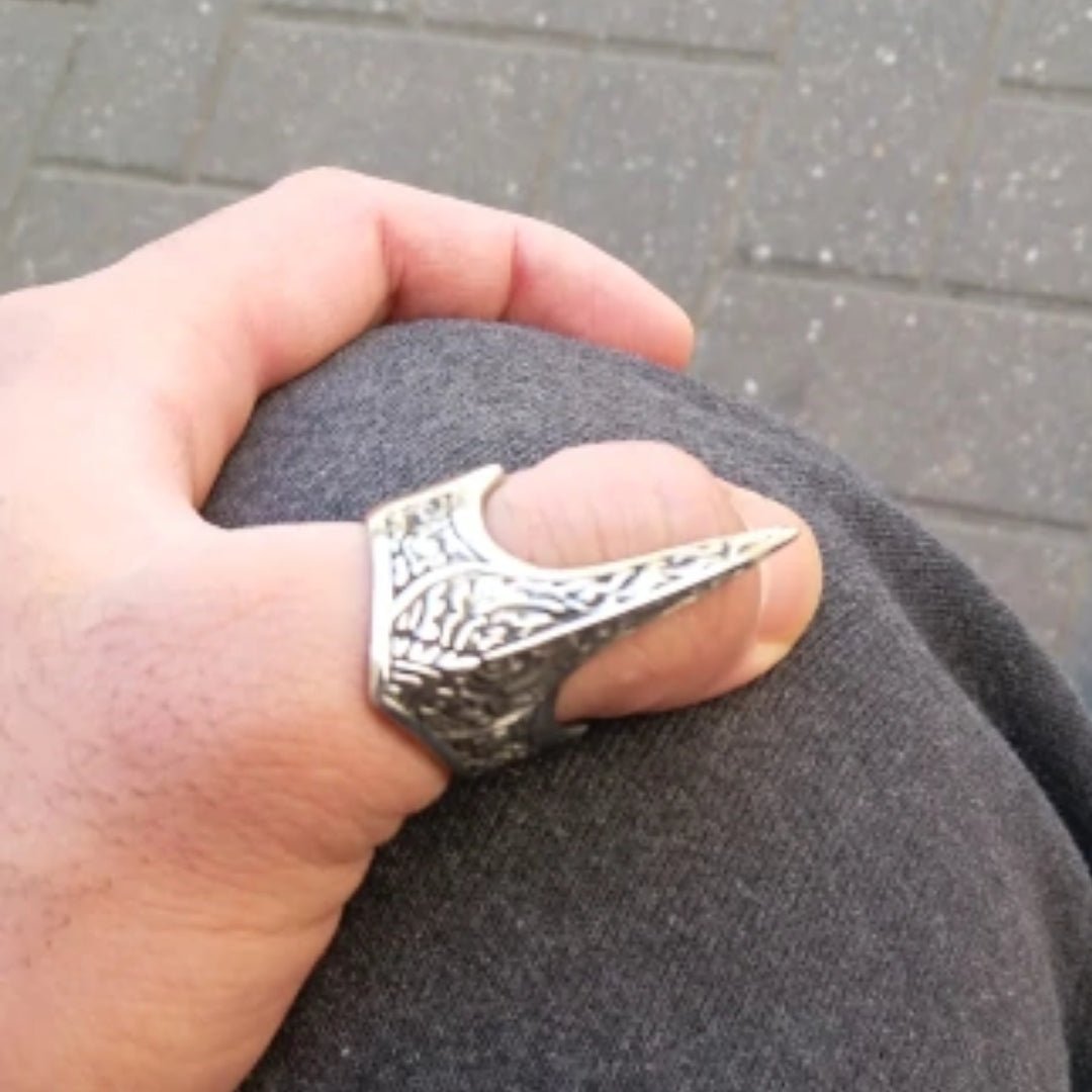 Fang Gothic Biker Retro 925 Stelring Silver Turkish Handmade Luxury Men's  Thumb Ring (9)|Amazon.com