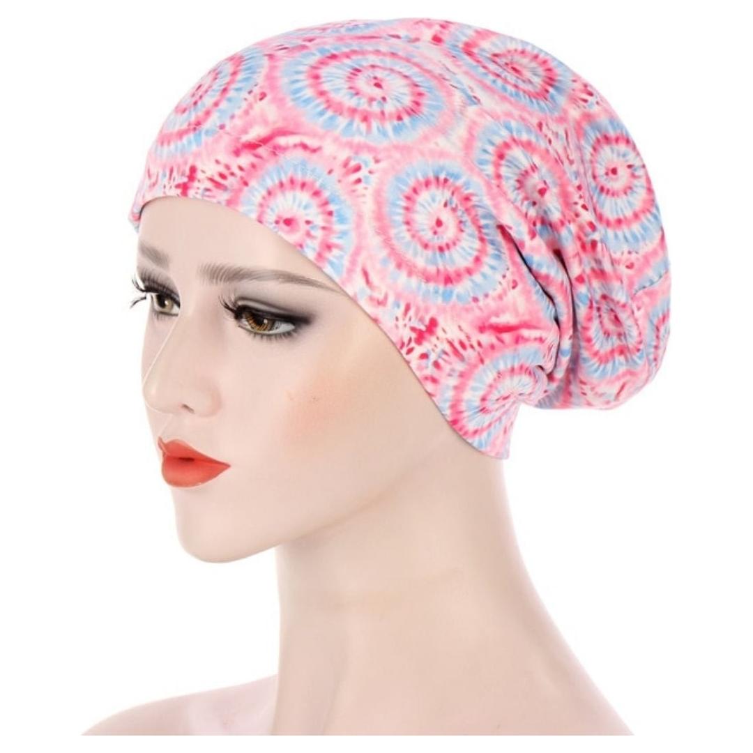 Floral Long Hair Bun Insert Ladies Headscarf Hijab Cotton Under Cap (12 Designs) - www.DeeneeShop.com