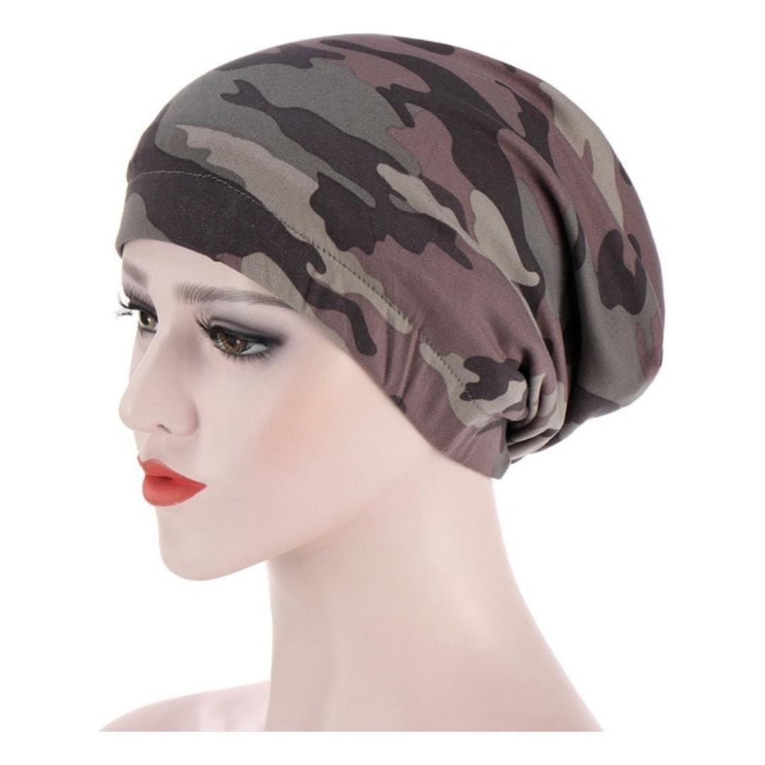 Floral Long Hair Bun Insert Ladies Headscarf Hijab Cotton Under Cap (12 Designs) - www.DeeneeShop.com