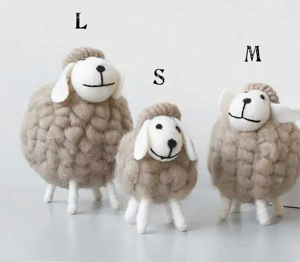 Handmade Felt Wool Sheep Animal Home Decoration for Eid (3 Colors, 3 Sizes) - www.DeeneeShop.com